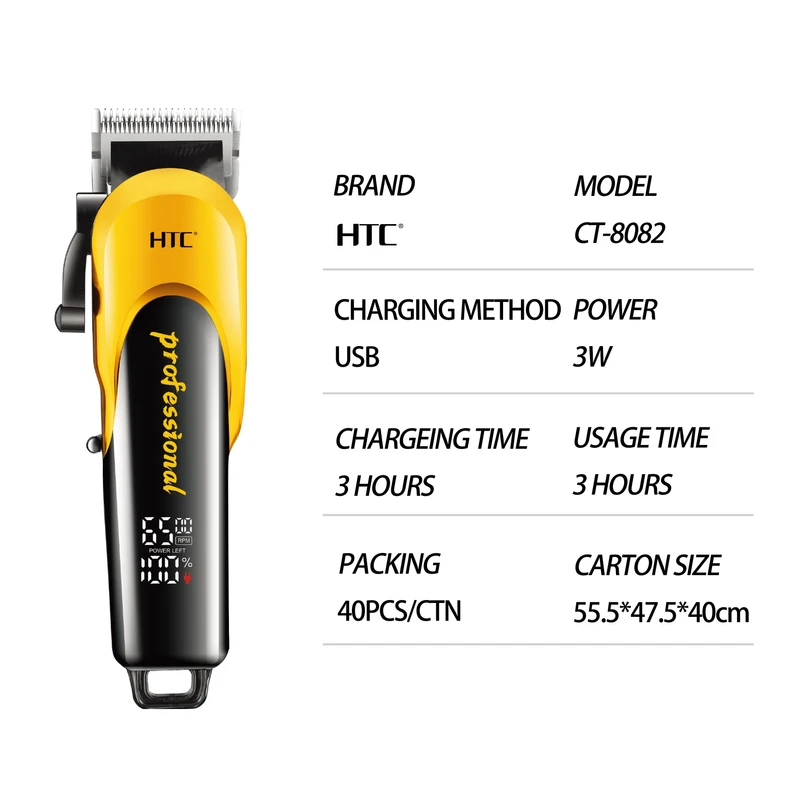 HTC CT- 8082 Rechargeable Hair Clipper Trimmer for Men - Image 4