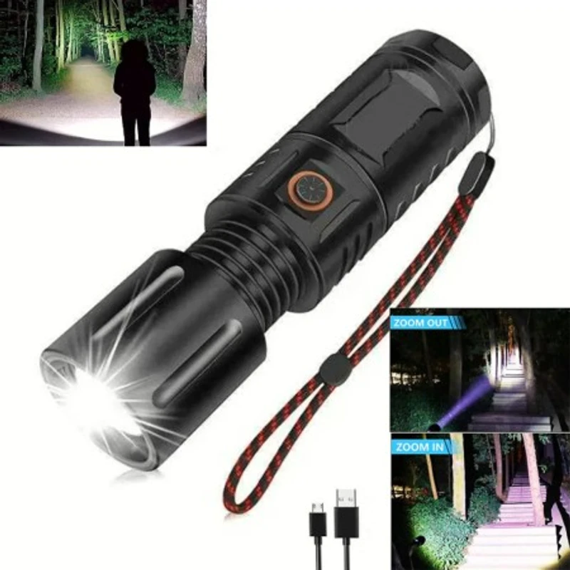 Super power With Power bank USB Rechargeable Emergency LED Torch Ligh - Image 4