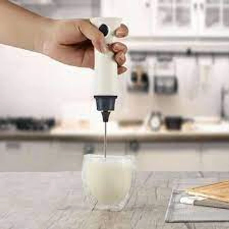 Handheld Rechargeable Liquid Mixer – Coffee Frother & Juice Maker (White)