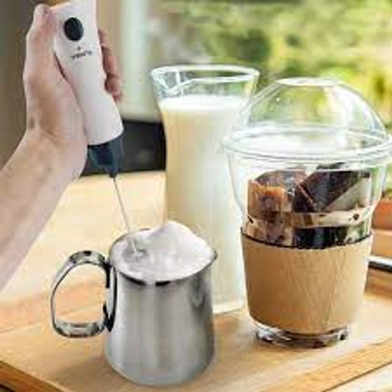 Handheld Rechargeable Liquid Mixer – Coffee Frother & Juice Maker (White)