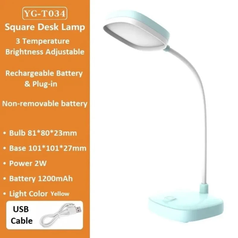 YAGE T034 USB CHARGING SMALL DESK LAMP LED DESK STUDENT EYE PROTECTION LAMP - Image 5