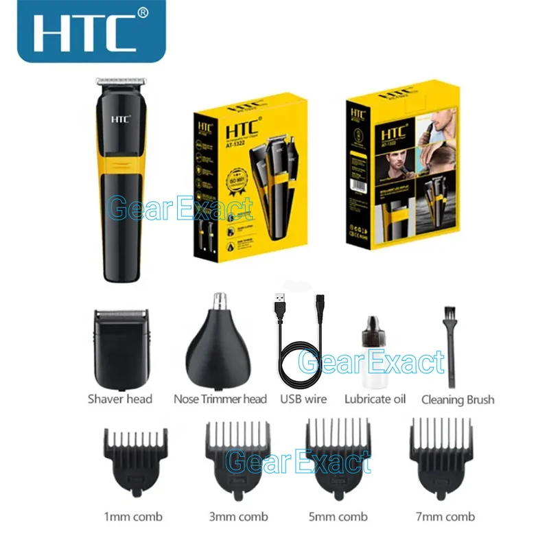 HTC At-1322 Professional 3 in 1 Rechargeable Clipper Trimmer Shaver mens grooming kit for men - Trimmer -Avatech