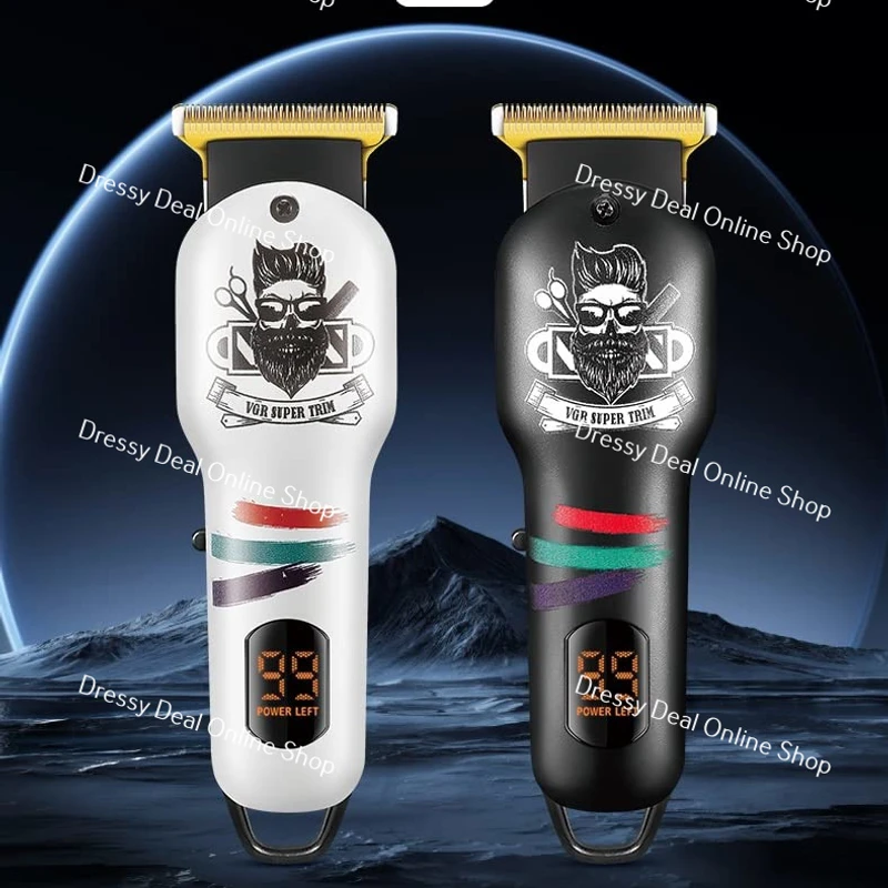 VGR V-971 Professional Corded and Cordless Rechargeable Hair Trimmer with digital display - Image 4