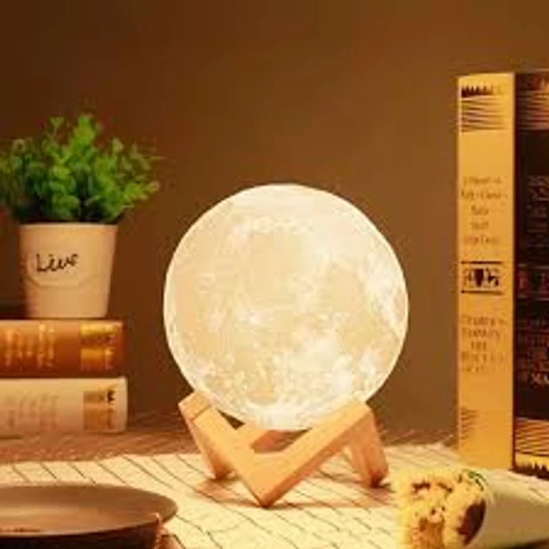 【Cathery Baby Store】Photo/Text Custom 3D Print Moon Touch Moon Light Rechargeable Bedroom Night Light Home Decor for kids,Lover