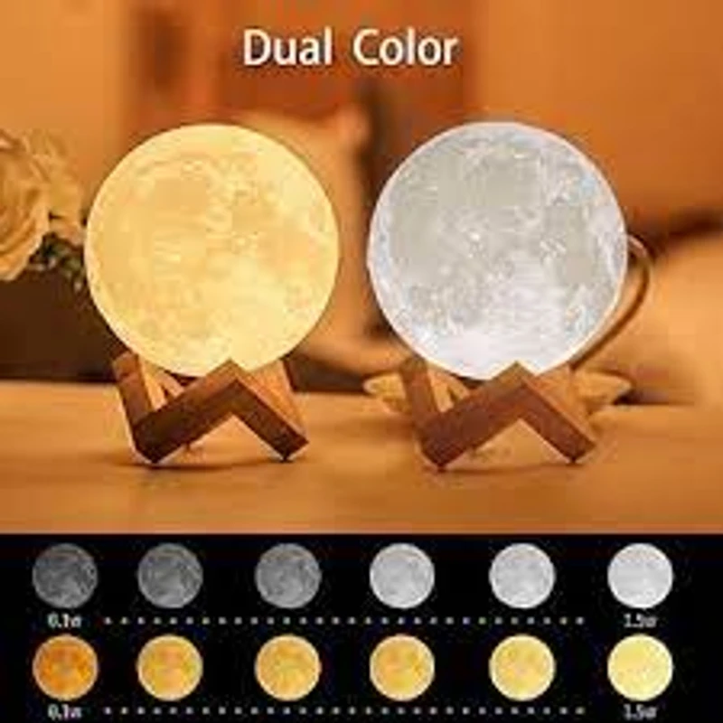 【Cathery Baby Store】Photo/Text Custom 3D Print Moon Touch Moon Light Rechargeable Bedroom Night Light Home Decor for kids,Lover - Image 3