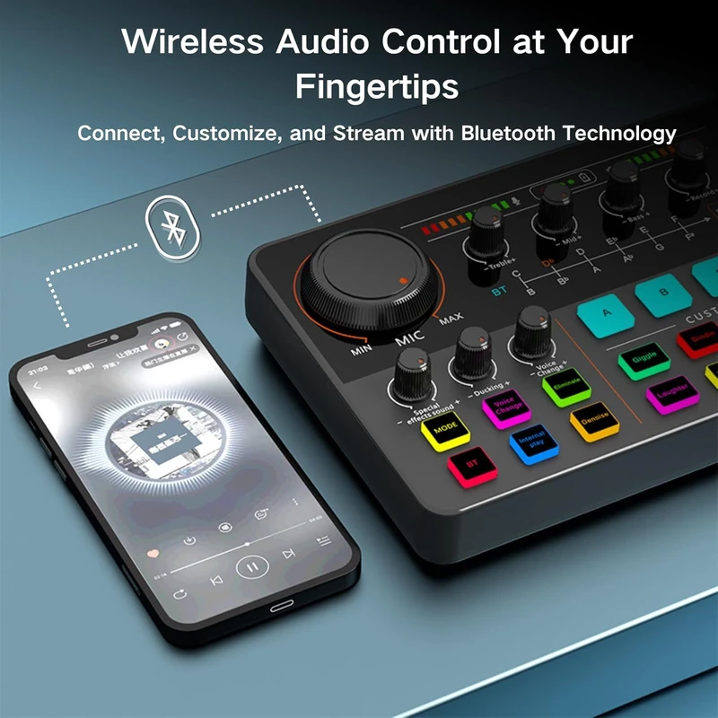 Spactz P300 Professional Podcast Live Sound Card for PC Smartphone Laptop Computer Vlog Recording Live Streaming Easy Install Easy to Use - Image 7