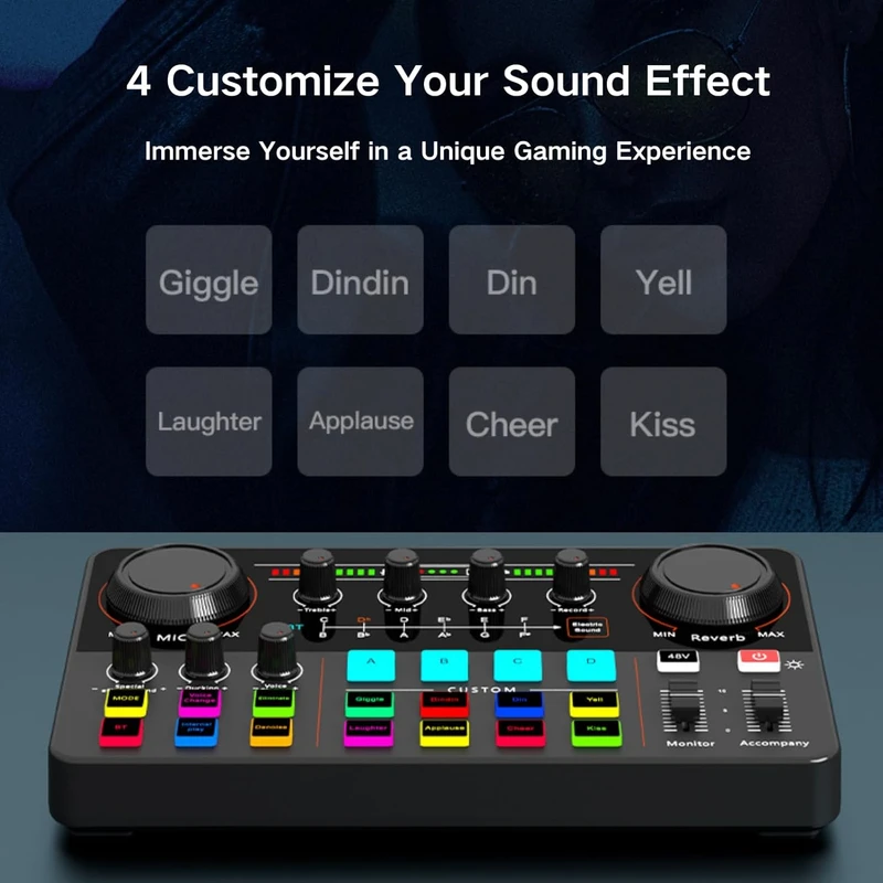 Spactz P300 Professional Podcast Live Sound Card for PC Smartphone Laptop Computer Vlog Recording Live Streaming Easy Install Easy to Use - Image 8