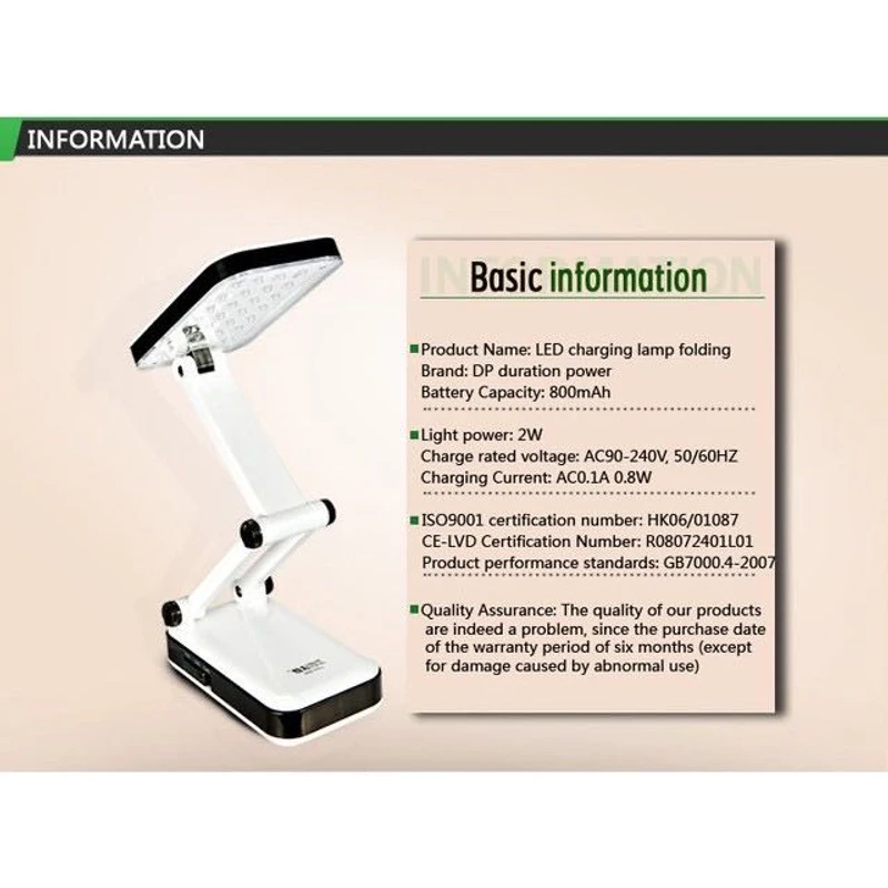 DP LED Portable Rechargeable Desk Lamp (DP LED -666 )