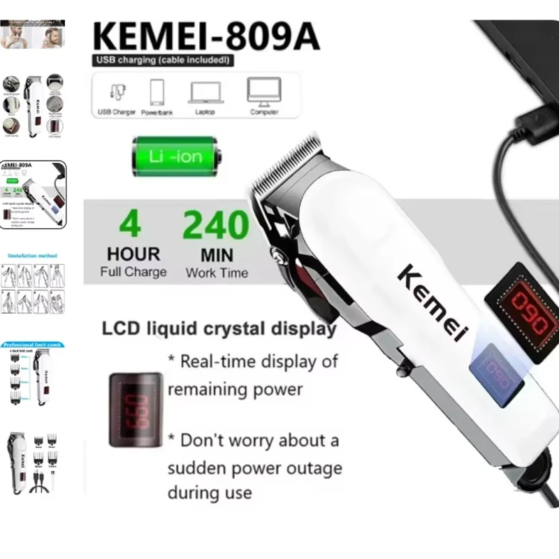Kemei KM-809A Hair Clipper Trimmer - Image 5