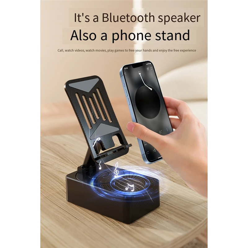 FORIDE 3 In1 Mobile Phone Holder Portable Foldable Mobile Phone Holder with Bluetooth Speaker Mobile Phone Charging