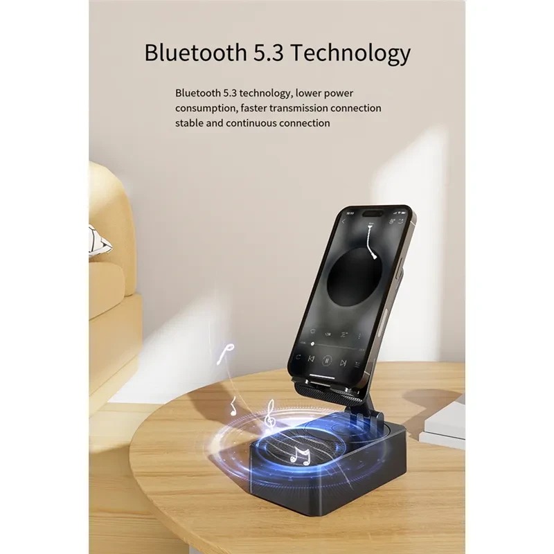 FORIDE 3 In1 Mobile Phone Holder Portable Foldable Mobile Phone Holder with Bluetooth Speaker Mobile Phone Charging