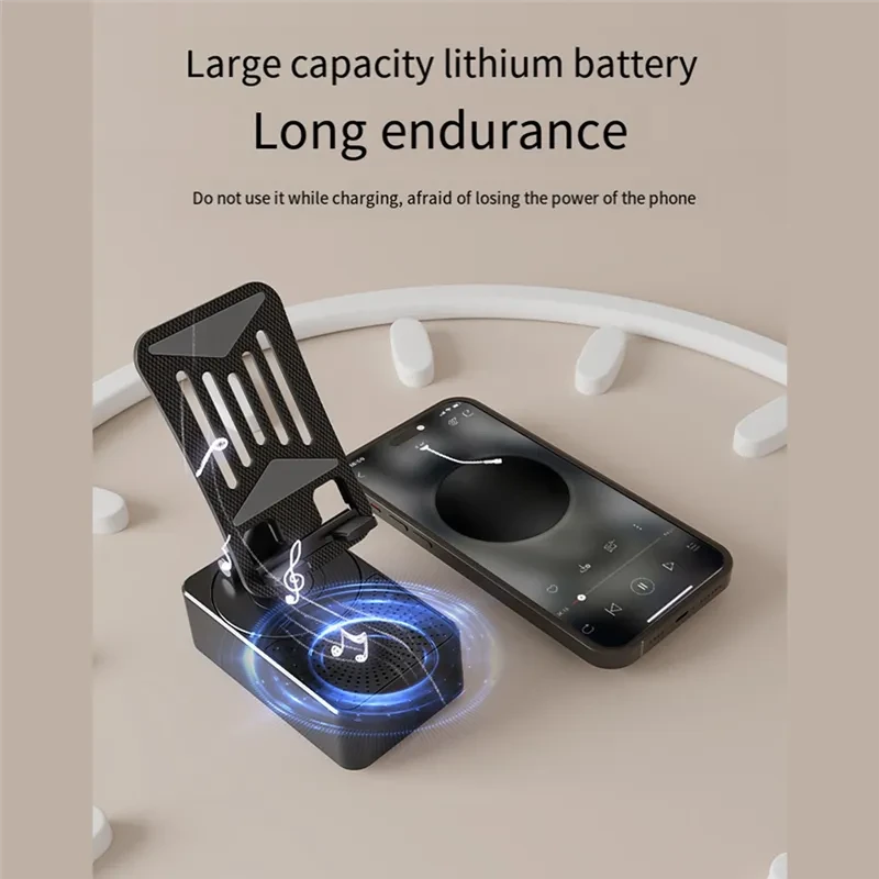 FORIDE 3 In1 Mobile Phone Holder Portable Foldable Mobile Phone Holder with Bluetooth Speaker Mobile Phone Charging - Image 3