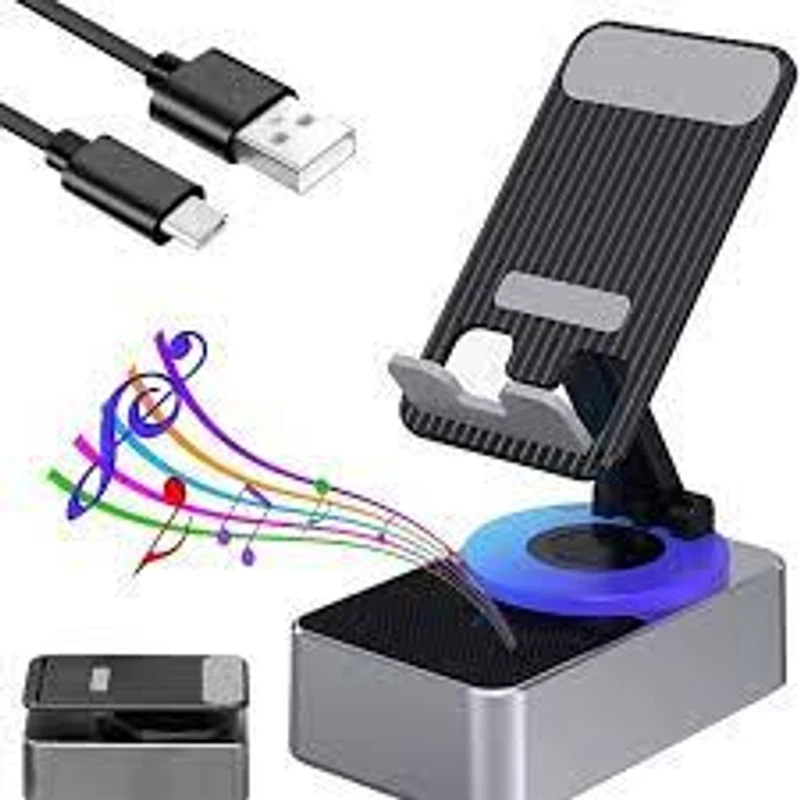 FORIDE 3 In1 Mobile Phone Holder Portable Foldable Mobile Phone Holder with Bluetooth Speaker Mobile Phone Charging - Image 5