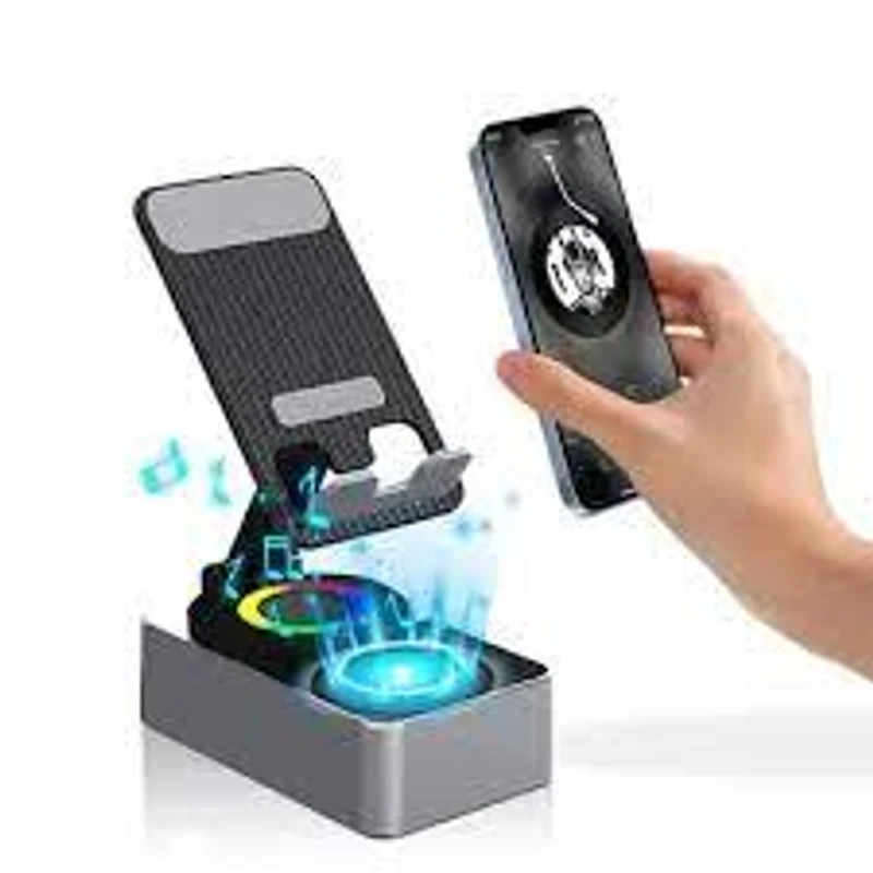 FORIDE 3 In1 Mobile Phone Holder Portable Foldable Mobile Phone Holder with Bluetooth Speaker Mobile Phone Charging - Image 7