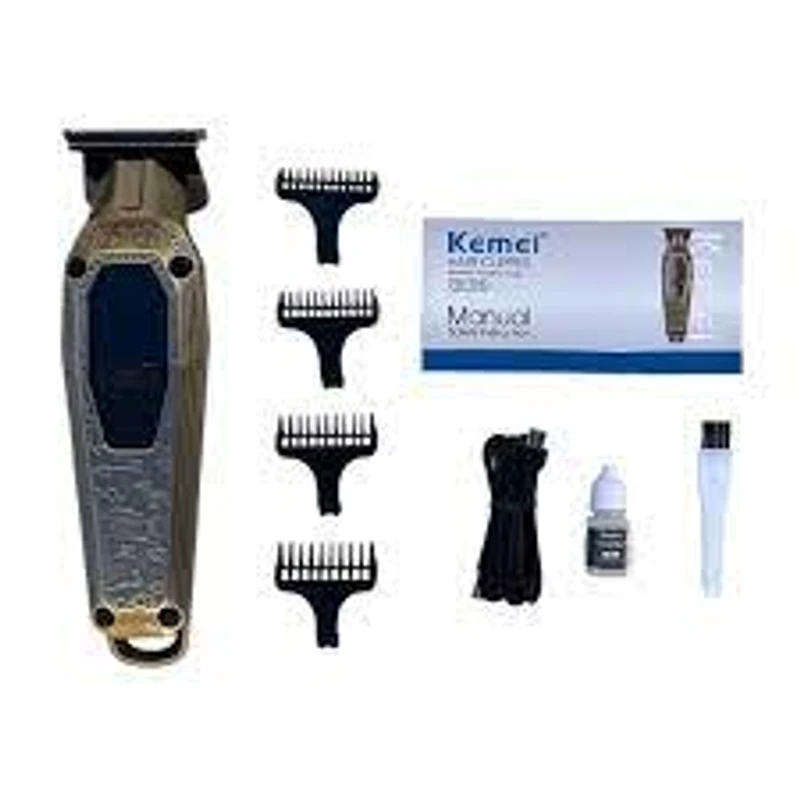 Sharp stainless steel blades for clean, precise trimming Adjustable length settings for versatile styling Rechargeable battery with cordless use Ergonomic and lightweight design for ease of use Ideal for both haircuts and beard grooming  What's in the Box:  Kemei KM-1575 Clipper Guide combs Cleaning brush Charging cable User manual - Image 3