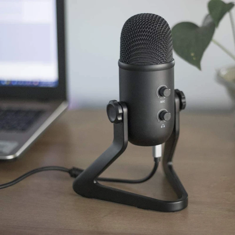 Fifine K678 Studio USB Microphone with a Live Monitoring & Gain Controls for Podcasting – Black - Image 4