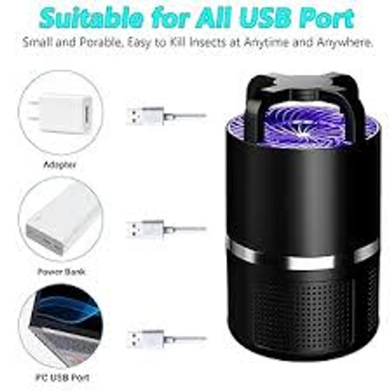 1Pcs Black/White 5V/5W USB Charging Quiet Washable Mosquito Killer Lamp Fly Catcher Insect Trap Light for Home Bedroom/Camping
