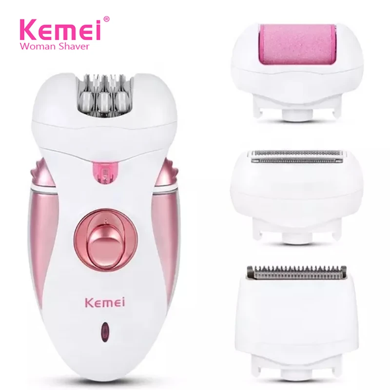 Kemei KM-2530 Epilator, Lady Shaver, & FootCare 4 in 1 Beauty Tools for Women