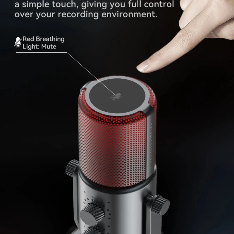 ULANZI DCM-05 Gaming PC Microphone USB Desktop Condenser Microphone with RGB Light, Mute Button, Headphones Jack, Desktop Stand, Plug & Play - Image 5