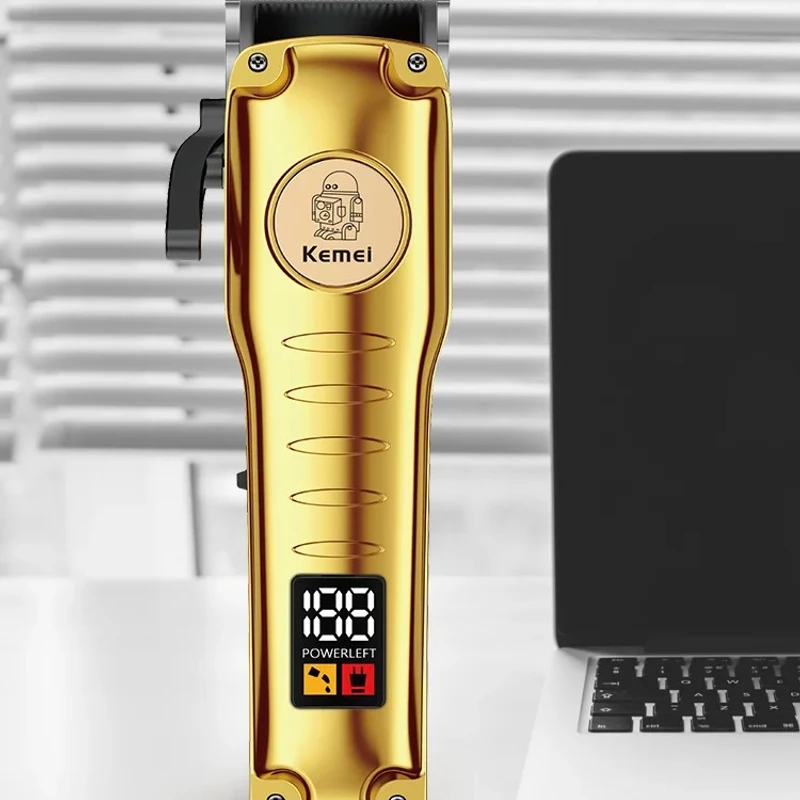 Kemei Km-510 Adjustable Blade Hair Cutter with Accessories Adeptors Professional Hair Clipper - Image 3
