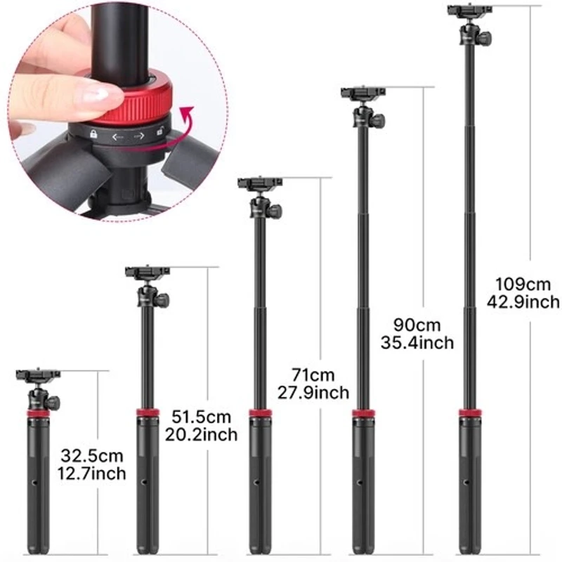ULANZI MT-44 Extendable Tripod Selfie Stick Phone Holder Clip Vlog Mount For Smartphone DSLR Go Pro Cameras - Image 4