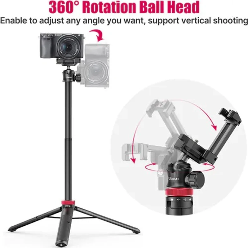 ULANZI MT-44 Extendable Tripod Selfie Stick Phone Holder Clip Vlog Mount For Smartphone DSLR Go Pro Cameras - Image 5