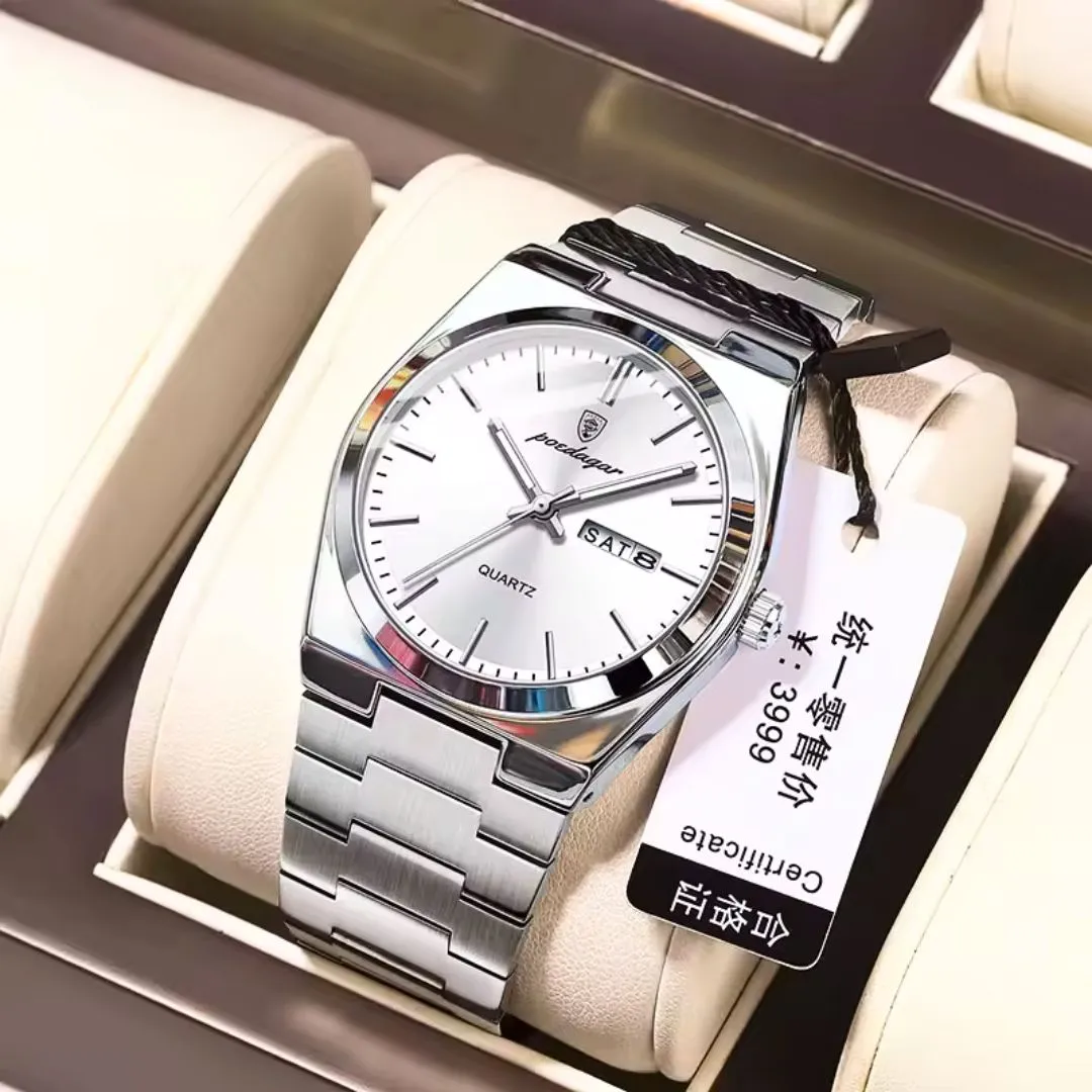 Man Stylish Watch (White)
