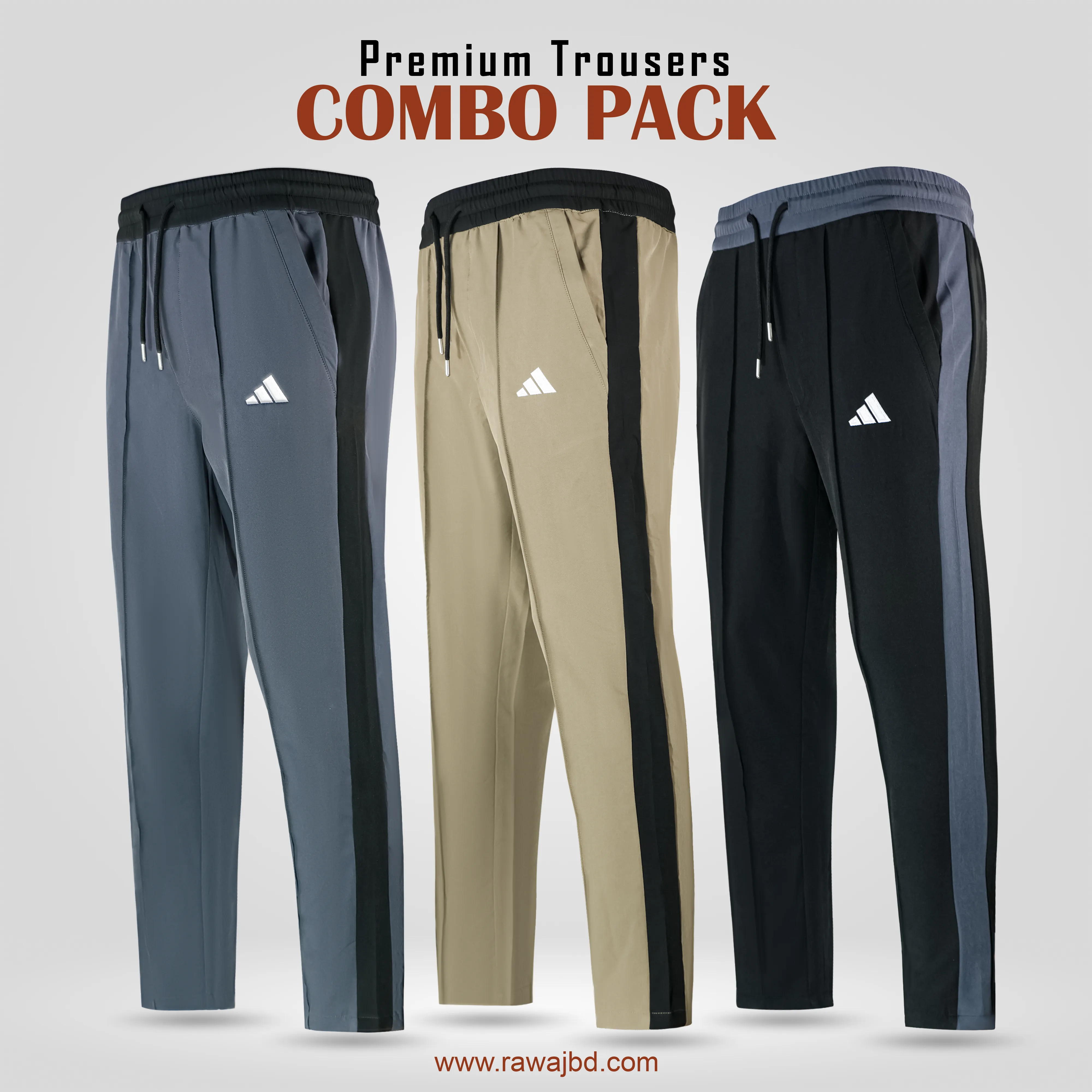 Premium china duby trouser-Black, AS & Brown