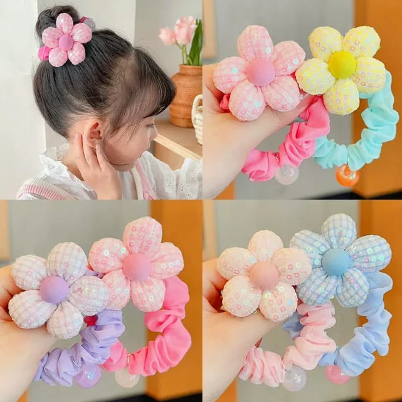 Korean high-definition version of sequined big flower baby hairband