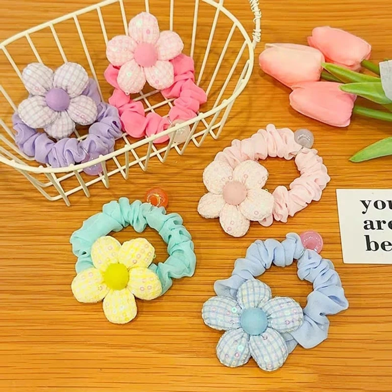 Korean high-definition version of sequined big flower baby hairband