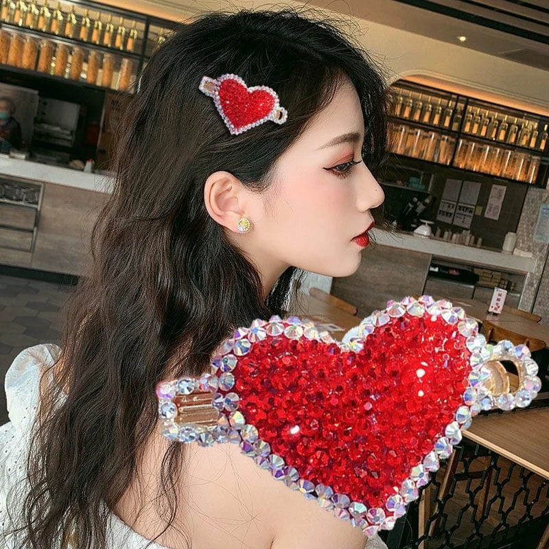 💖💖Korean New Year Red Rhinestone Hairpin Clip 💖💖 - Image 5