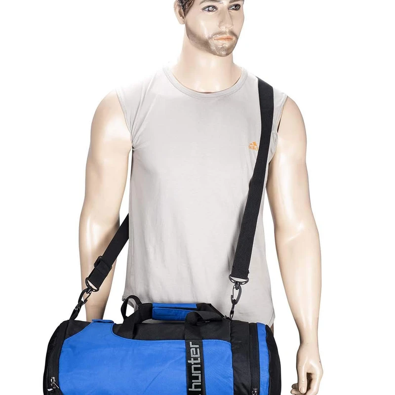 31 L Designer Gym Duffle Bag with Shoe Compartment - Royal Blue/Red - Thumbnail 6