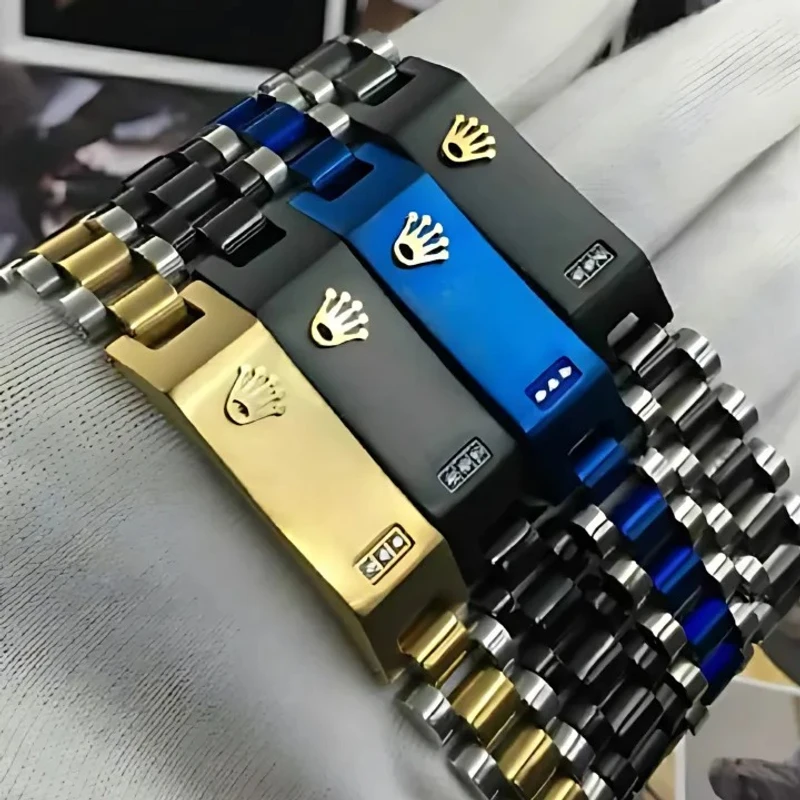 Stainless Steel  Crown Jubilee Bracelet for Men's Fashion Accessories