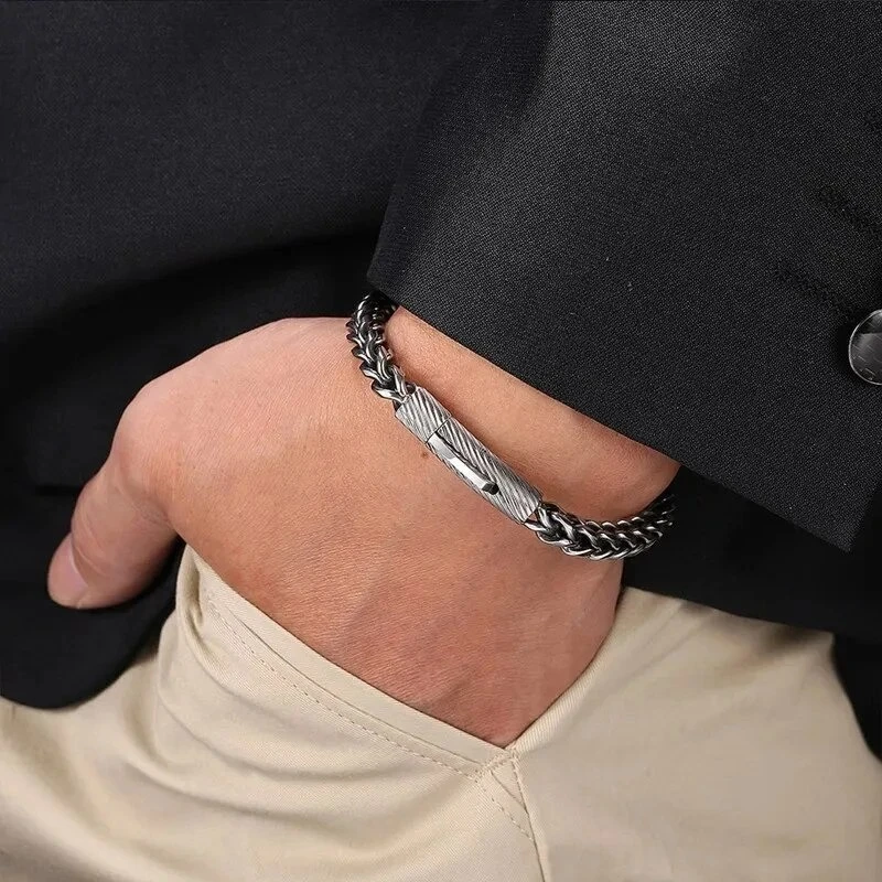 Men's Fashion Iced Chain and Bracelet Set - Thumbnail 7