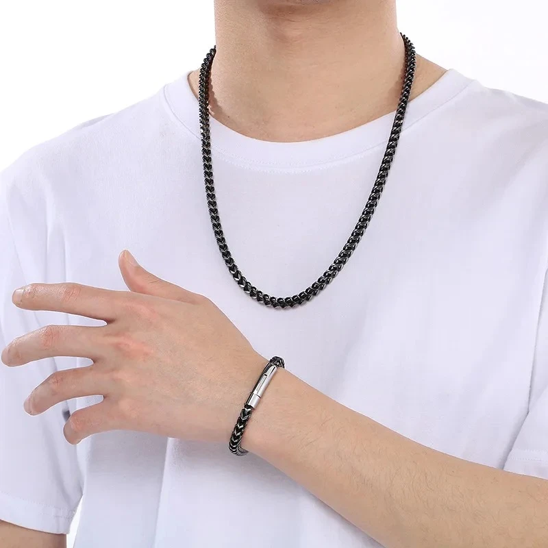 Men's Fashion Iced Chain and Bracelet Set