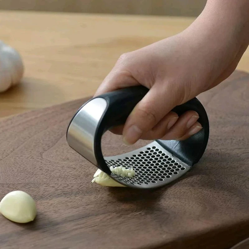 Stainless Steel Arc-Shaped Garlic Press