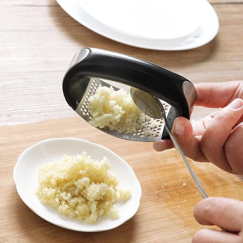 Stainless Steel Arc-Shaped Garlic Press - Image 5