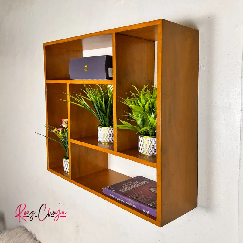 Multifunctional Wall Shelf - Wood Color