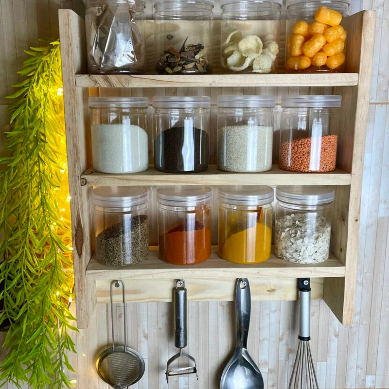 Wooden Kitchen Jar Orgnaizer