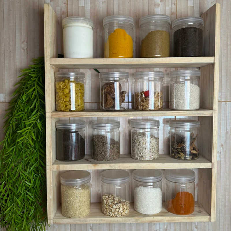Wooden Kitchen Jar Orgnaizer