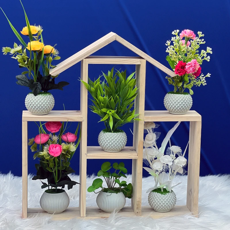 House Wooden Wall Shelf