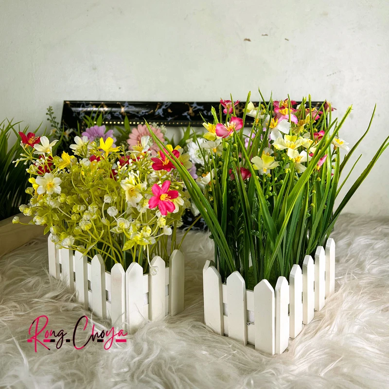 Set of 2 Artificial Plastic Plant Tree