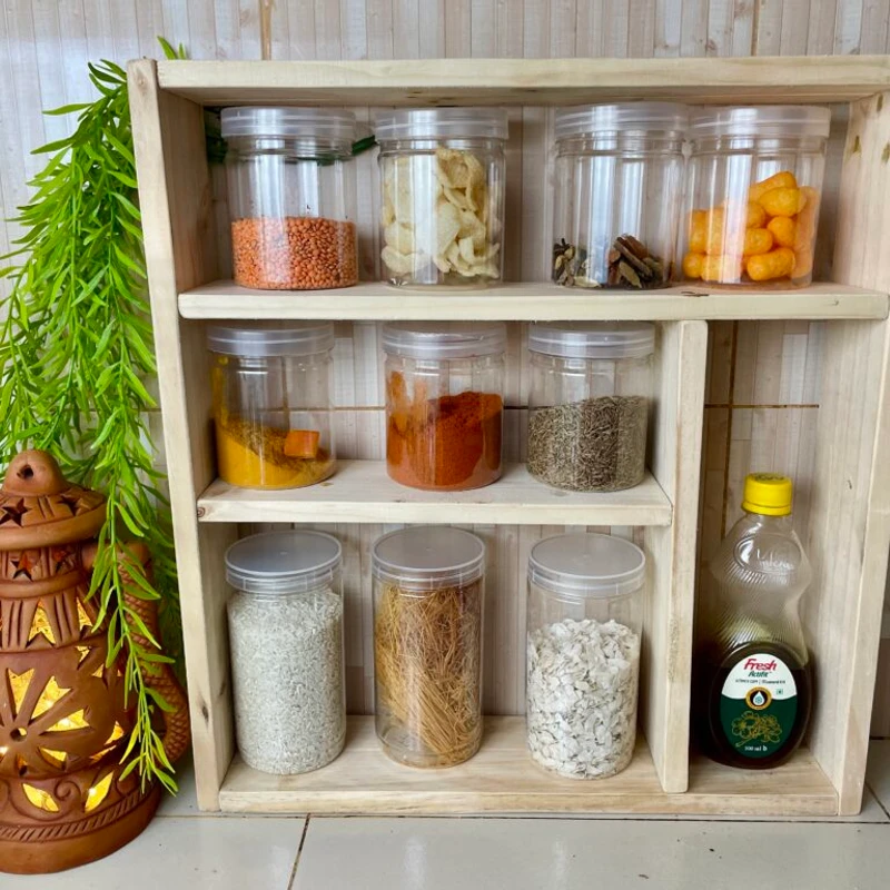 Wooden Kitchen Jar Orgnaizer