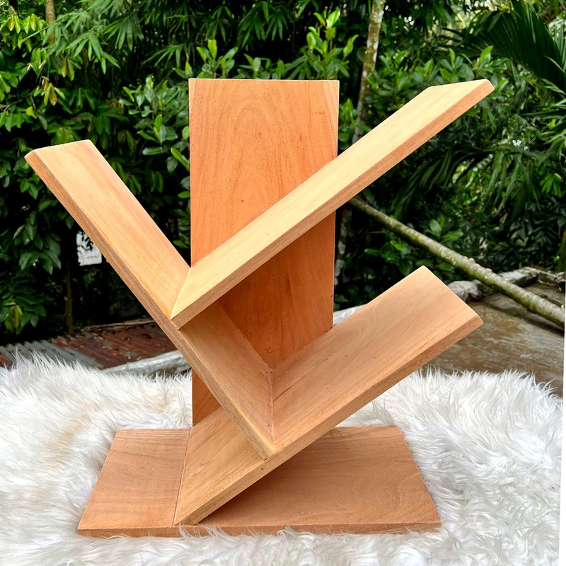 Wooden 3 Layers Tree Mini Bookshelf - Image 3