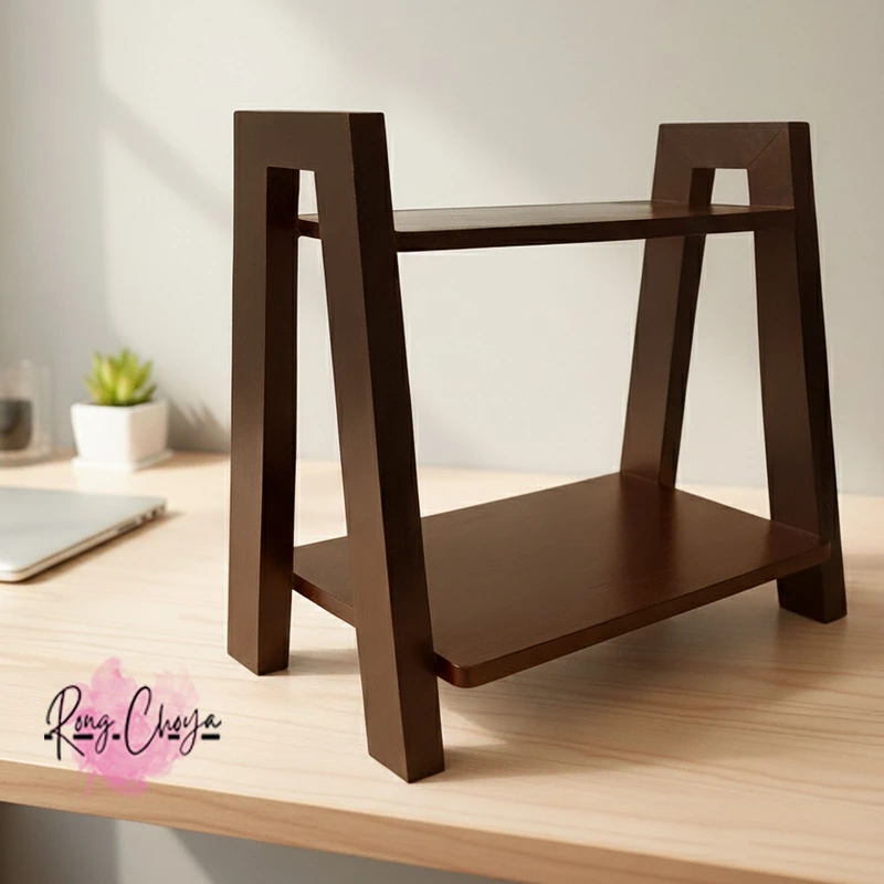 মেহগনি কাঠের কিচেন সেলফ | তেঁতুল বিচি কালার