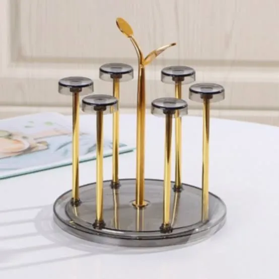 6pcs Revolving Metal Glass Stand