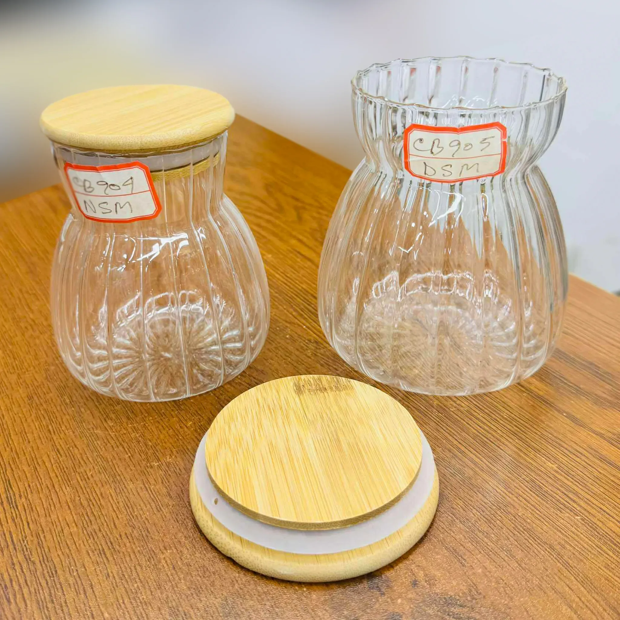 Desing Glass jar with Lid 500ML 600Ml