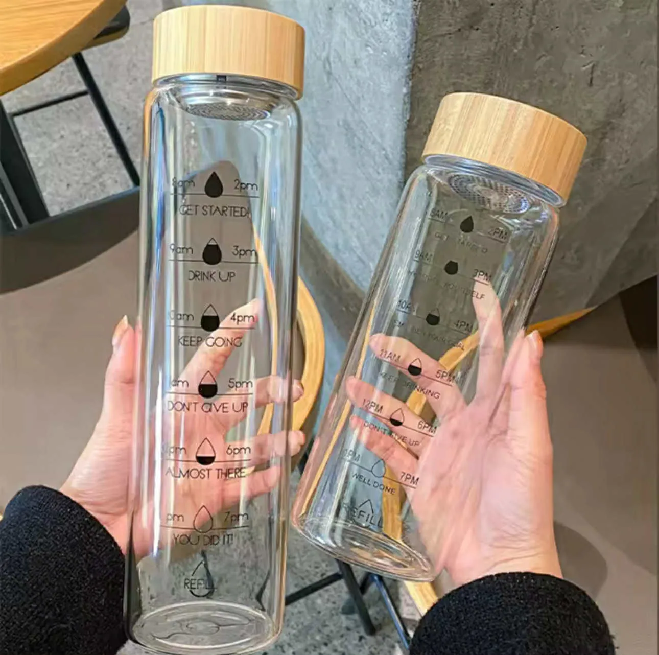 Scaled Hot & Cold Transparent Imported Household Travel Friendly Glass Water Juice Tea Coffee Milk Bottle 🍋🍶🥑 - Image 5