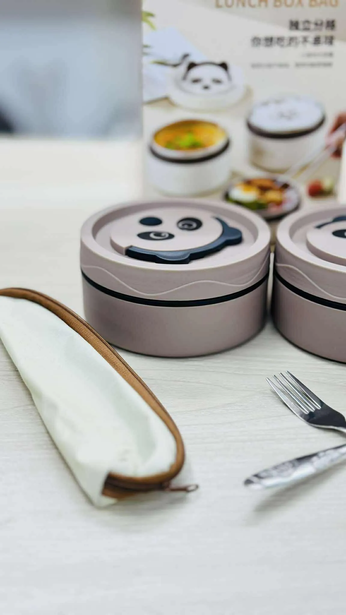 Coffee Colour 3 Bati Stainless  Steel Insulated Lunch Box with Smart Bag and Spoon