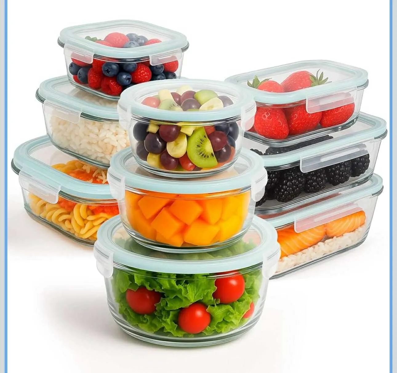 3pc Transparent Round Design Glass Container